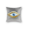 Off White Velvet Cushion Cover | Evil Eye Throw Pillow | Bed & Room Decor