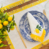 Lemon Pattern Linen Napkins | Handmade Tassels | 100% Linen Napkin Set