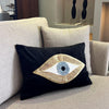 Black Velvet Cushion Cover | Evil Eye Sequinned Throw Pillow | Amulet Room Decor