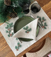 Pine Cone Christmas Napkins - Beige New Year Linen Napkins Set - Holiday Table Decor - Cloth Dinner Napkin Set of 2, 4, 6 - Unique Home Linens