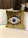 Evil Eye Pillow Cover - Gold Velvet Throw Pillow - Gold Sequin Pillow Case - Handmade Cushion Cover - Protection against Bad Luck