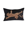 Leopard Pattern Black Velvet Throw Pillow Cover - Decorative Accent Piilow For Couch - Leopard Embroidered Home Decor Cushion - Gift idea