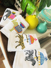 Hand Towels for Bathroom - Finger Towel Set for Bath & Kitchen Decor - Embroidered Safari Animal Pattern Towel Set - Decorative Towel Set