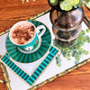 Emerald Green Linen Cocktail Napkins - Decorative Beverage Napkin Set of 2