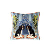 King Charles Dog Pattern Throw Pillow Cover - Grey Velvet Pillow Case - Orange Cording Cushion - Unique Home Decor - Animal Print Pillow